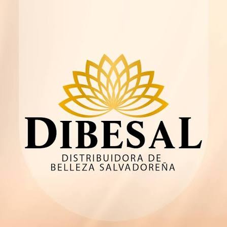 Logo de Dibesal, Distribuidora de Belleza Salvadoreña, con una flor de loto dorada